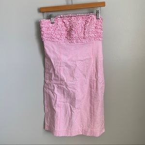 Lilly Pulitzer Pink Ruffle Strapless Dress 6
